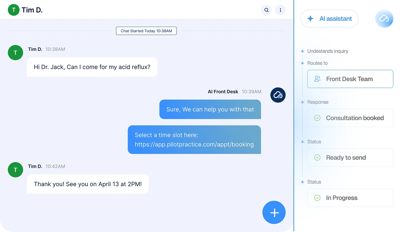 KloudMD AI routing an insurance inquiry