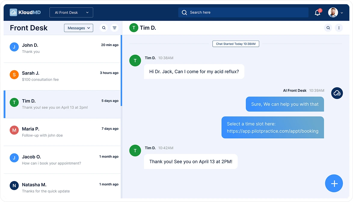 KloudMD patient conversation after a visit