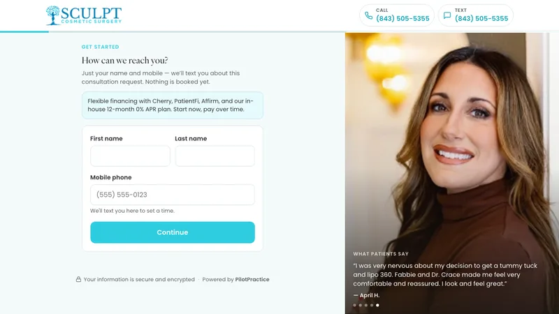 Sculpt Cosmetic Surgery online booking