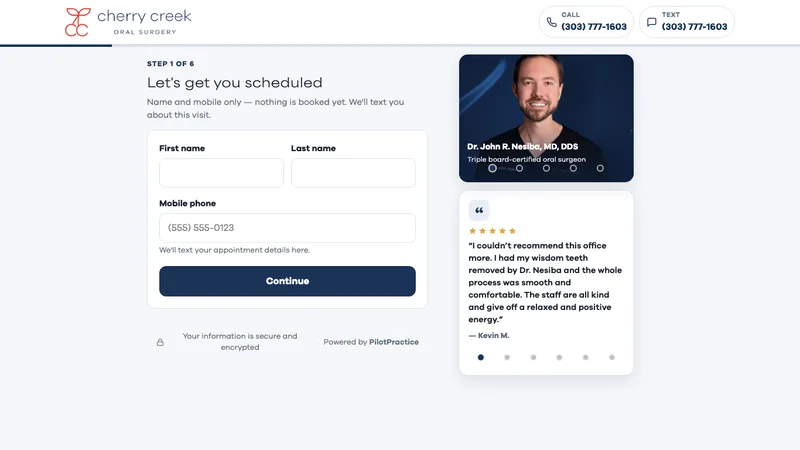 Cherry Creek Oral Surgery online booking
